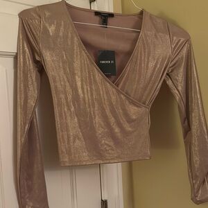 Forever 21 Gold Crop Top